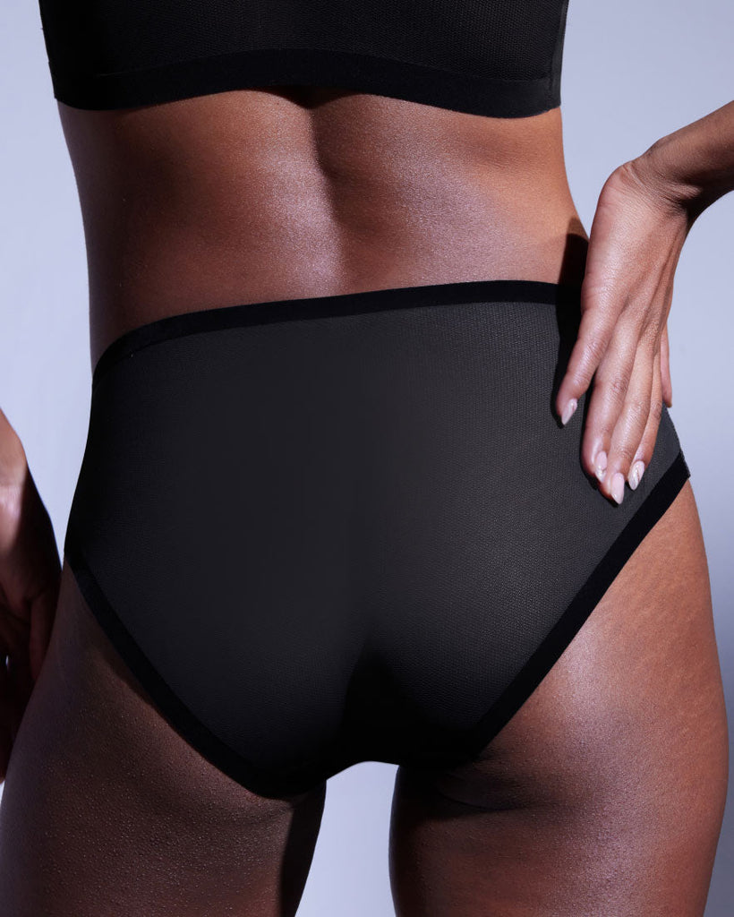 Black Mesh Brief Panties For Women // Seamless Underwear // EBY™