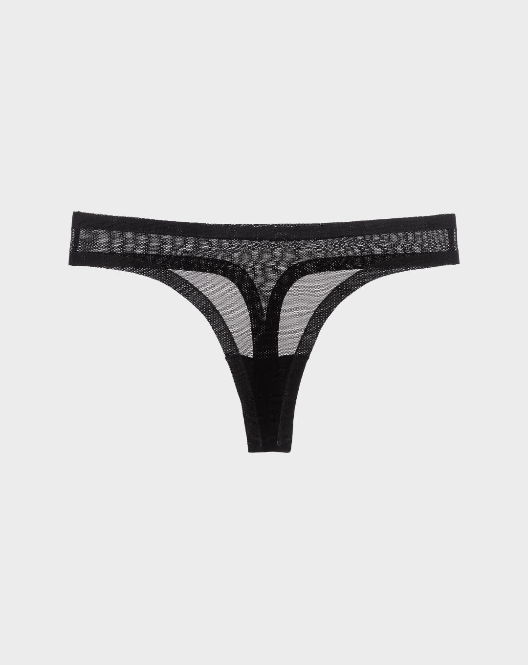 Black Mesh Thong