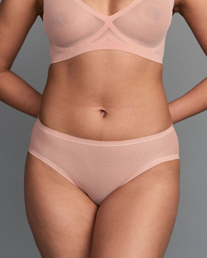 Coral Pink Mesh Highwaisted For Women // Seamless Underwear // EBY™