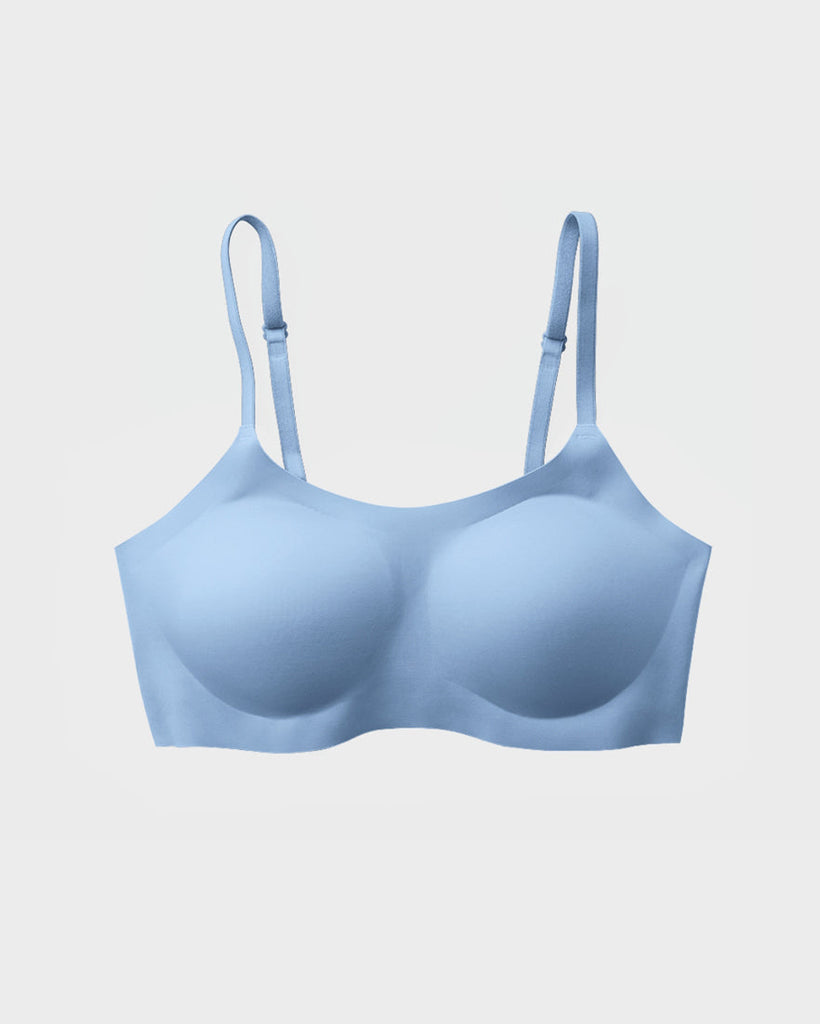 Buy Ellixy Printed Front Open Bra with Thin Strap (Sky Blue