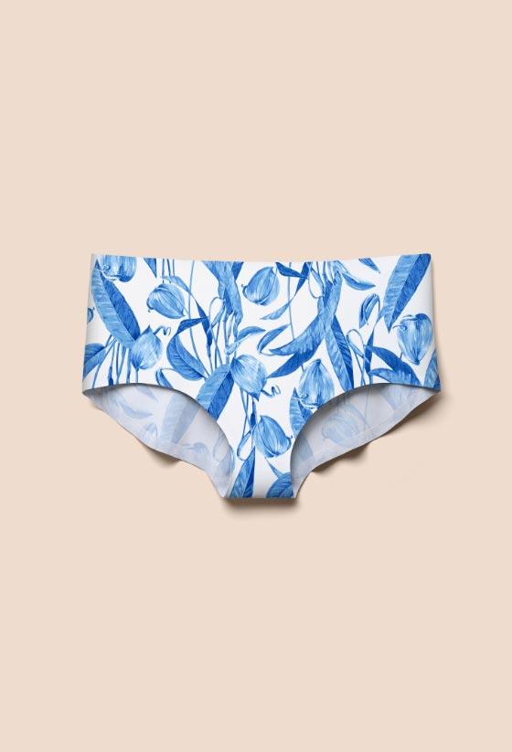 EBY Seamless Luxe Blue Meadow Brief Panties