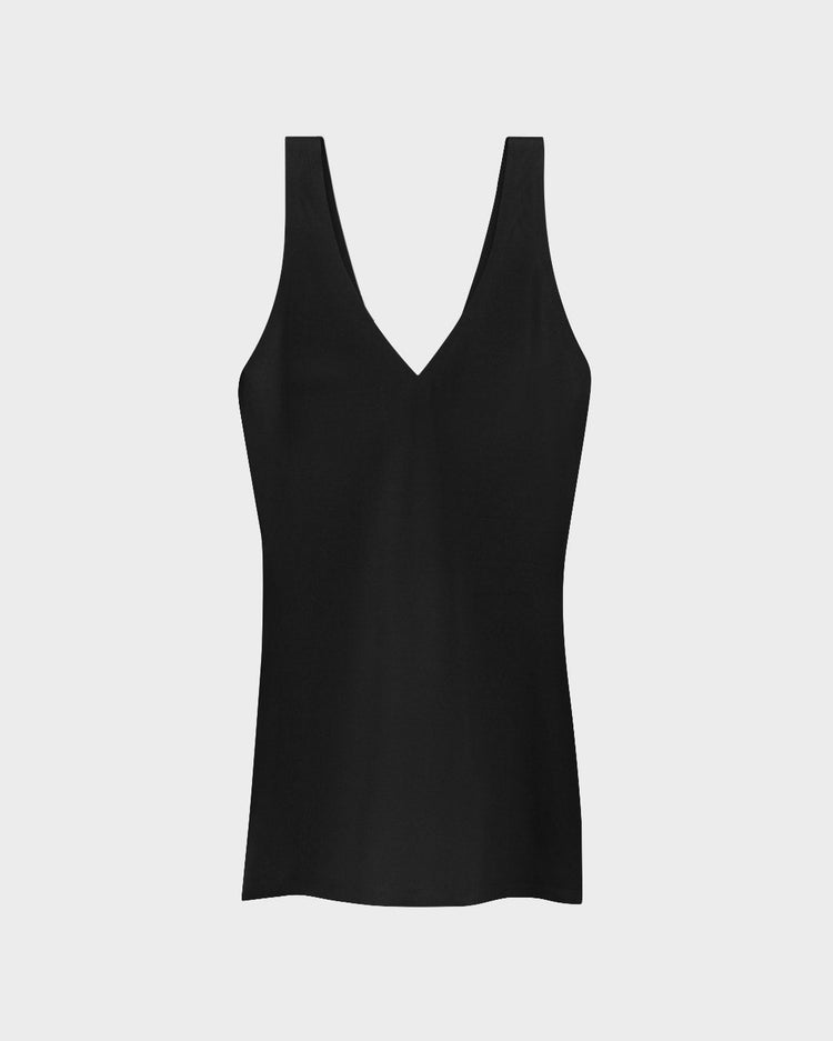 V-neck Camisole in colour black from the Cotton Seamless