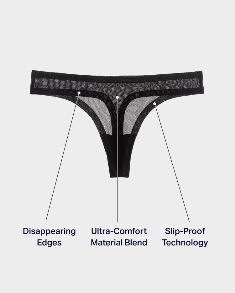 Black Mesh Thongs For Women // Seamless Underwear // EBY™