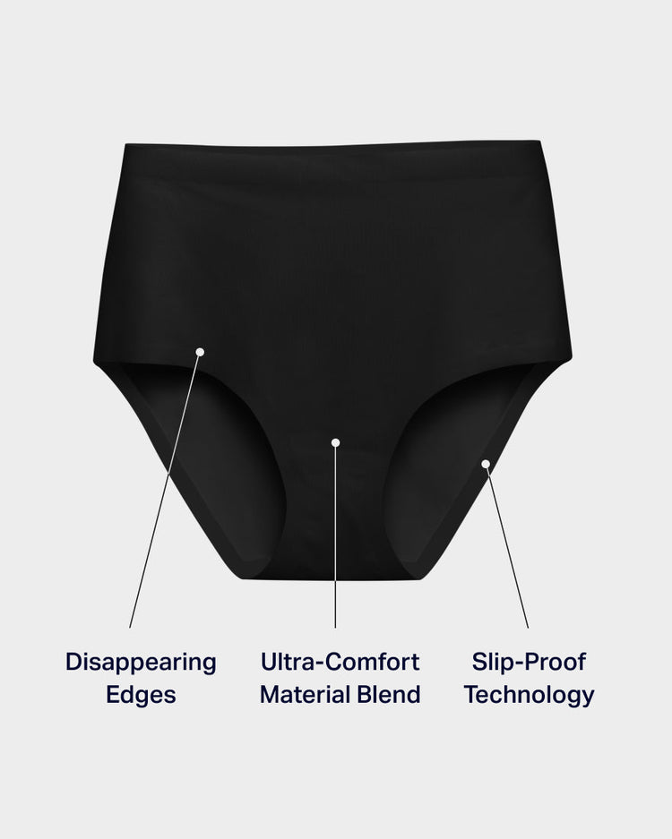 Black High Waisted Panties, Ultra Comfy + Seamless