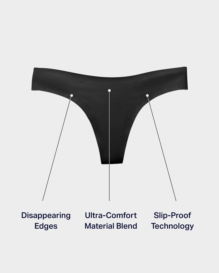 TOFO Women's Black Thong Panty