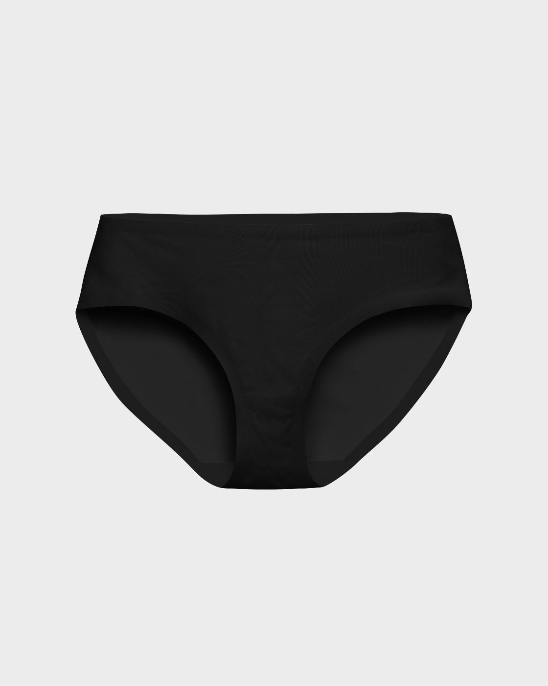 Black bikini panties with a smooth seamless finish.