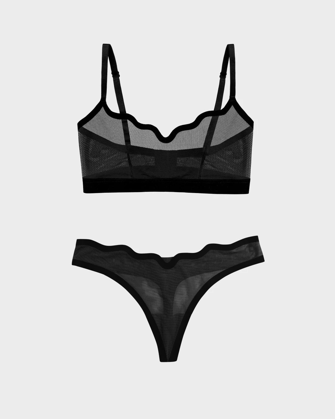 Lucy Bra Black Truffle and Sheer Thong Black Truffle