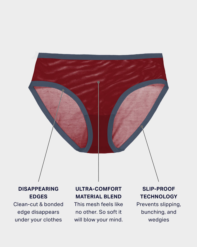 Cabernet Mesh Brief Panties For Women // Seamless Underwear // EBY™
