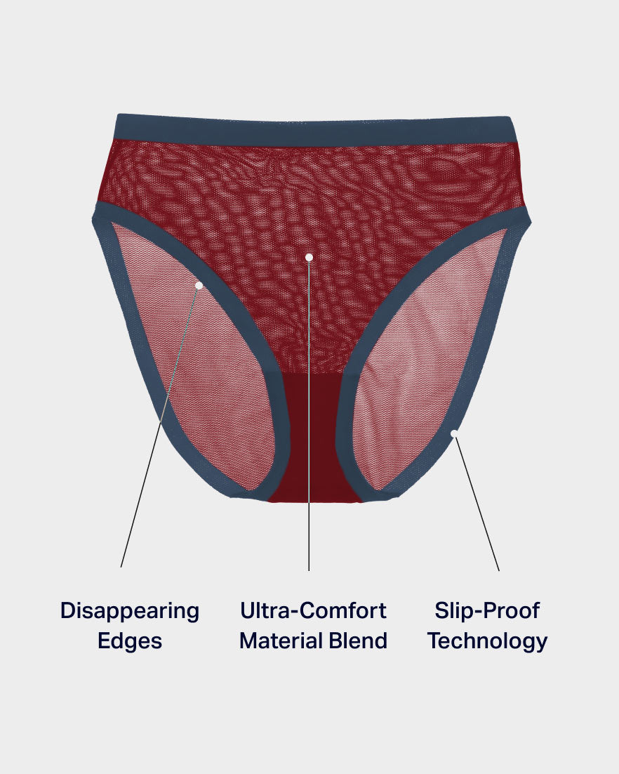 Cabernet Mesh High Cut Highwaisted