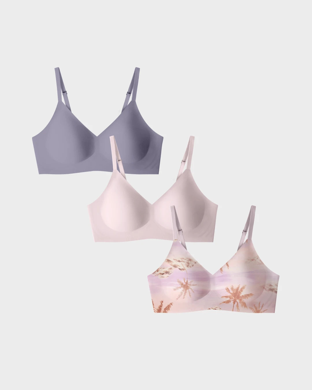 Sunset, Cadet, and Murex Shell Relief Bra 3-Pack