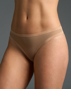 Champagne Mesh Thong