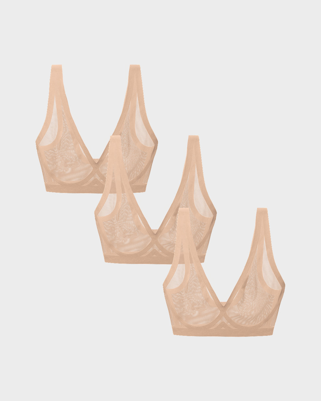 Champagne Sheer Bra 3-Pack