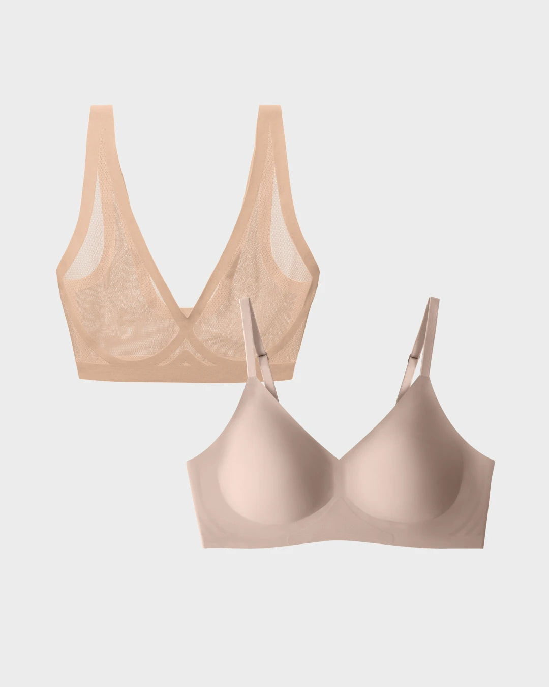 Champagne Sheer Bralette and Nude Relief Bra Bundle