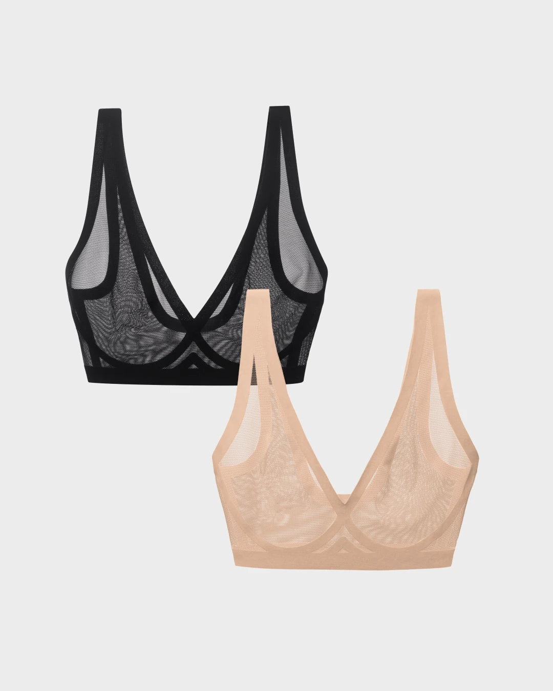 Nude and Black Sheer Bralette Bundle