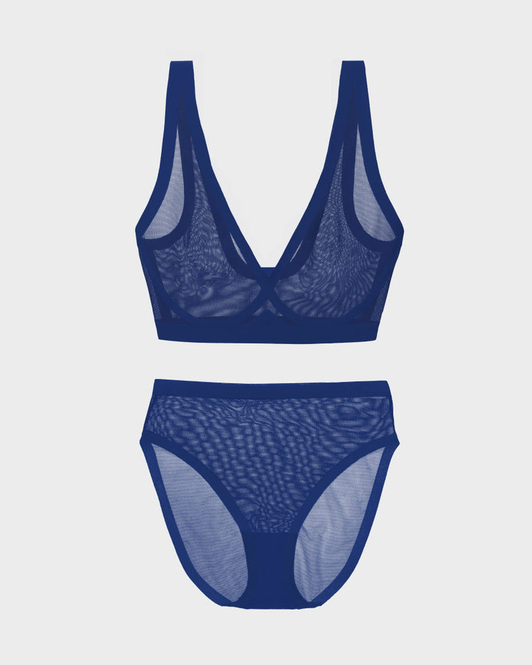 Deep Ocean Sheer Bra Set