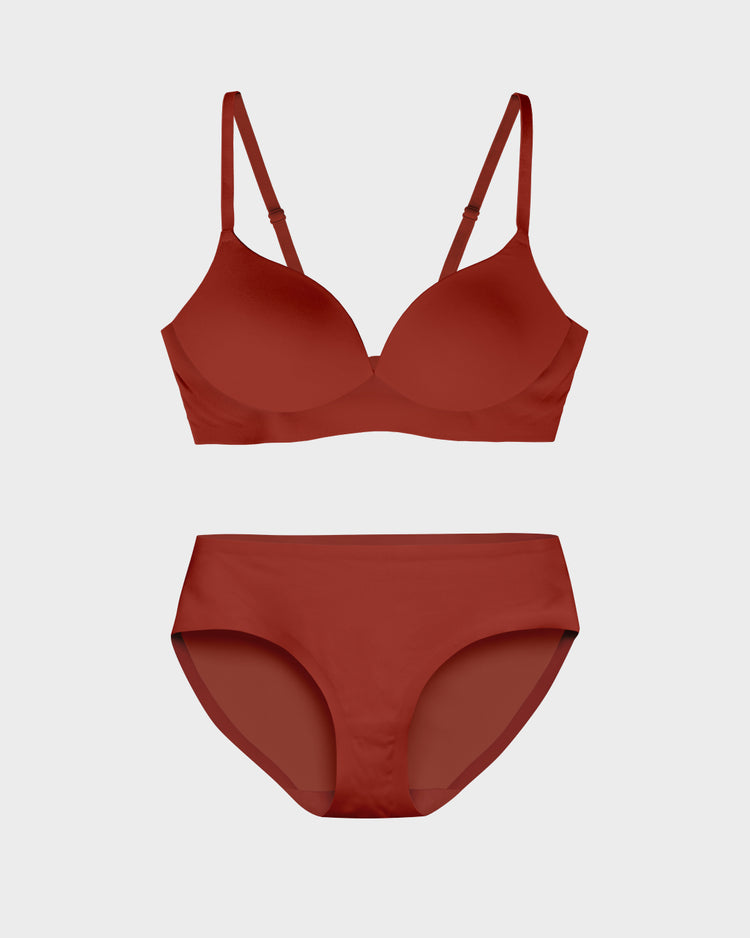 Fired Brick 3D Precision Bra and Brief Set