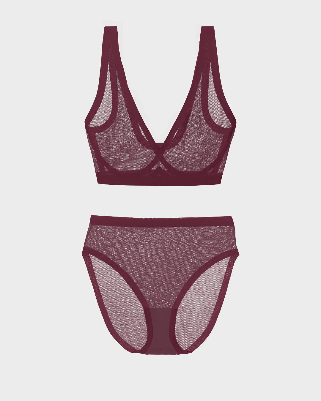 Grape Wine Sheer Bra Set