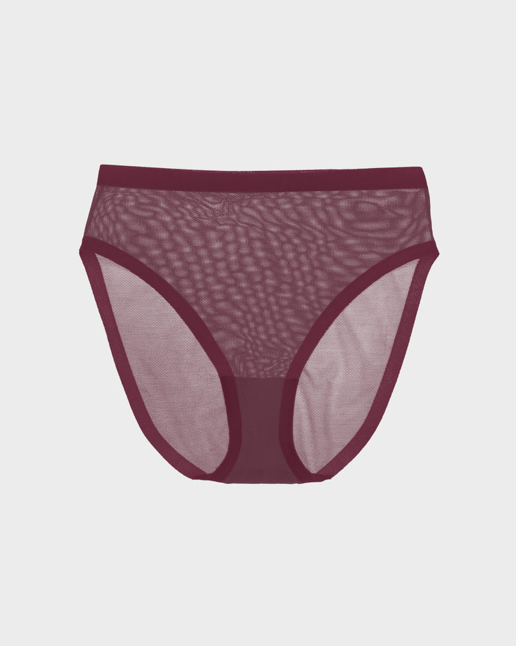 Grape Wine Mesh High Cut Highwaisted