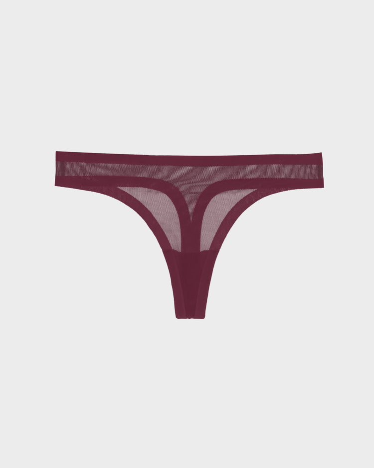 Grape Wine Mesh Thong