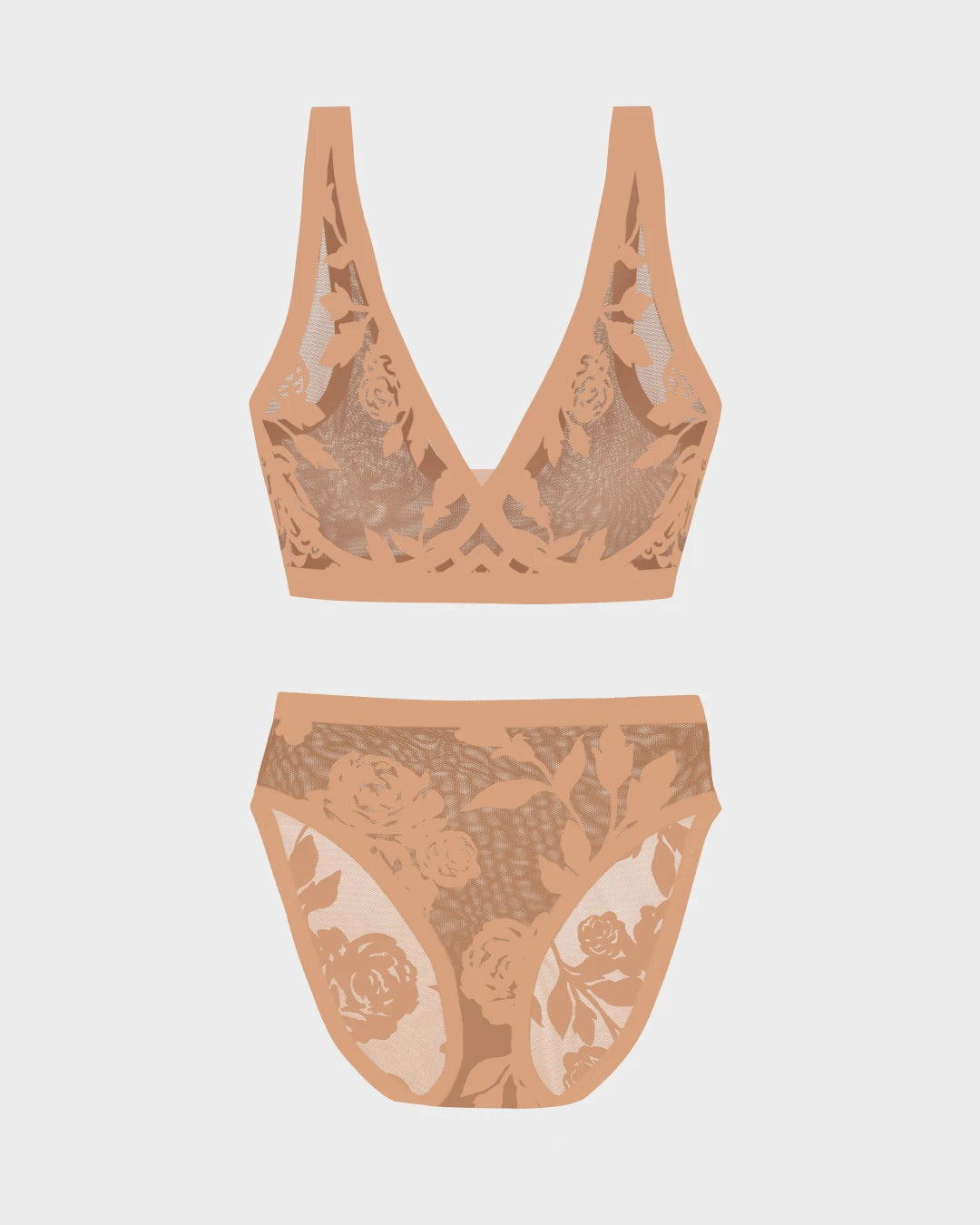 Madam Jolie Sheer Bralette & High Waisted Set
