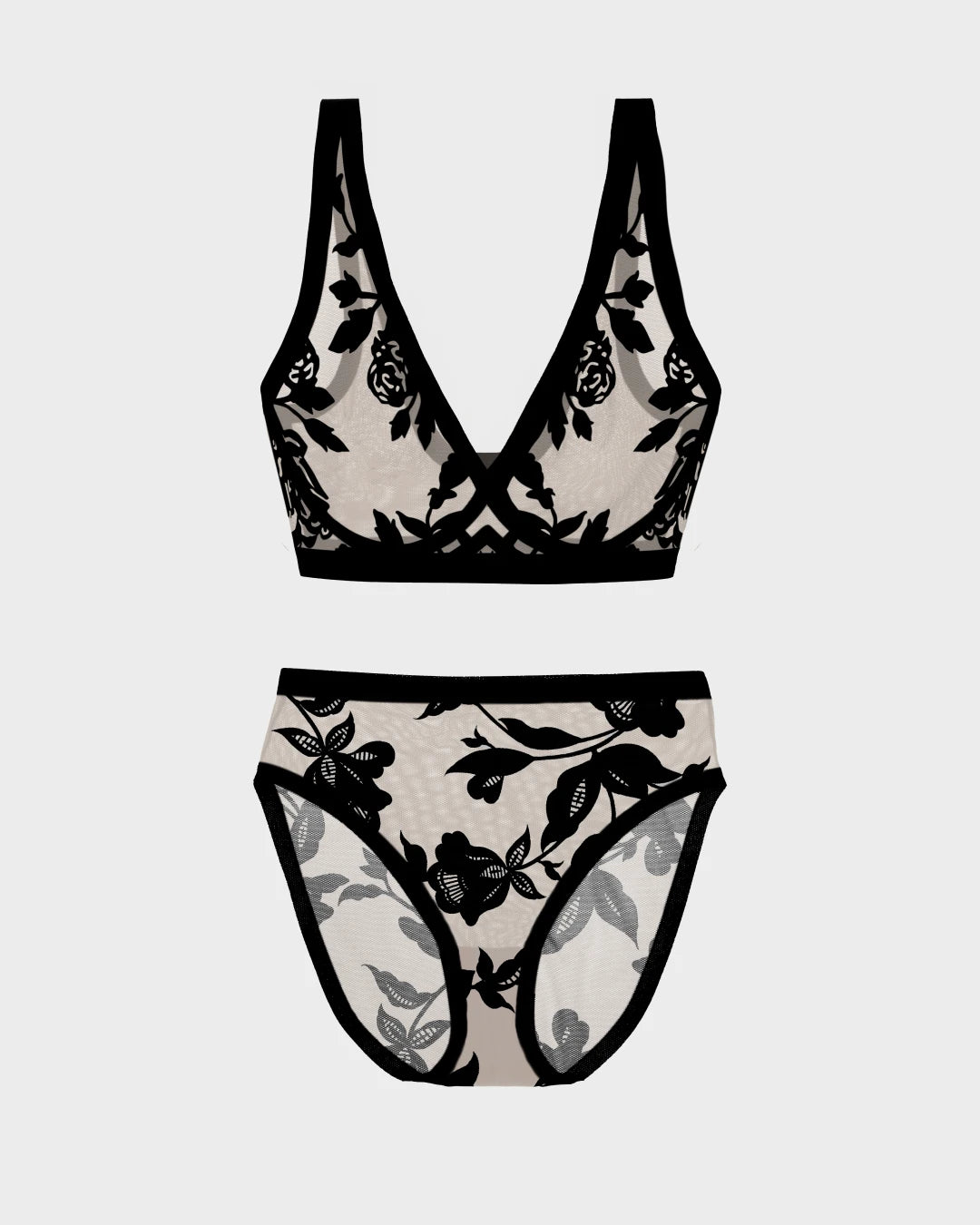Madam Noir Sheer Bralette and High-Cut Set