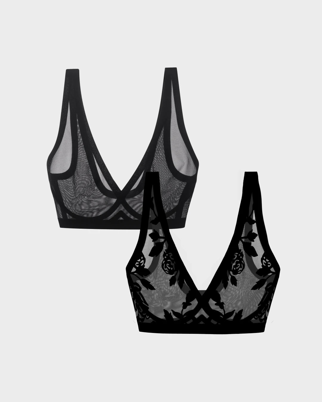 Madam Royale and Black Sheer Bralette Bundle