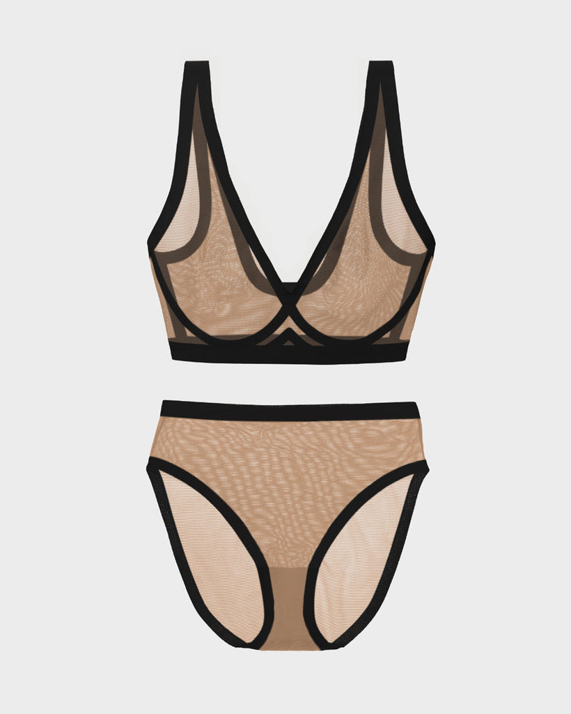 Margaux Sheer Bralette & Highwaisted Set - Comfortable and Sustainable ...