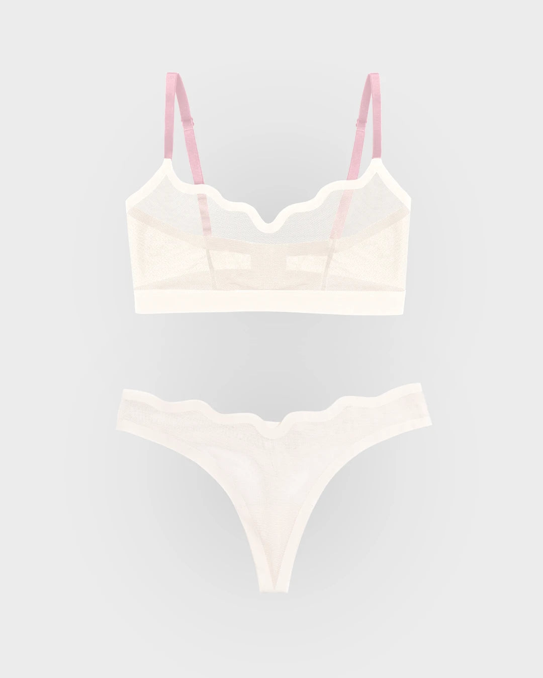 Lucy Bra Marshmallow and Sheer Thong Marshmallow