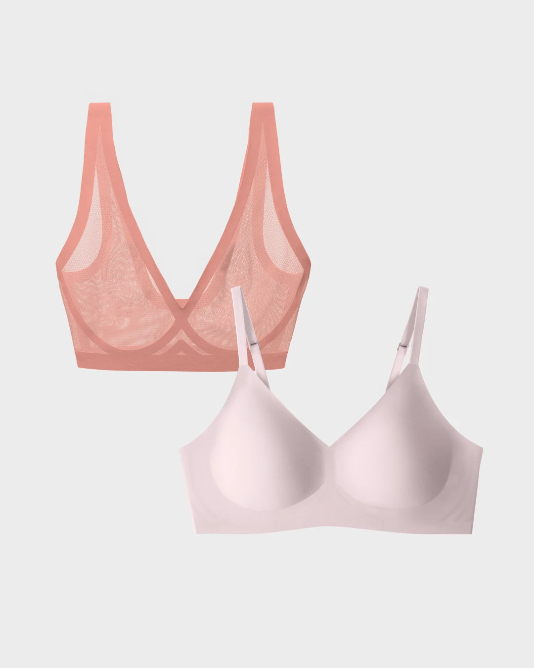 Dusty Rose Sheer Bralette and Murex Shell Relief Bra Bundle