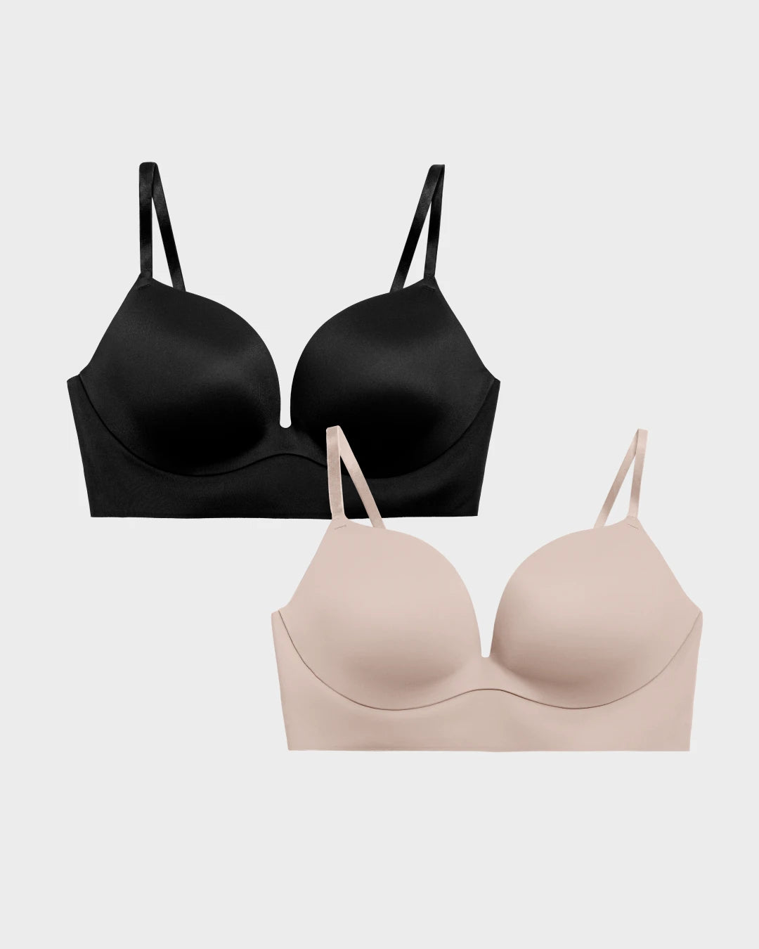 Black and Nude Boob Job Bra Duo