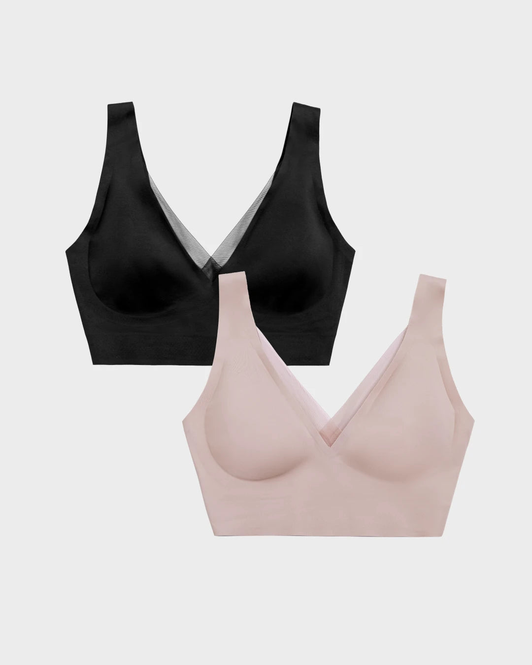 Nude and Black Smoothing Bra Duo