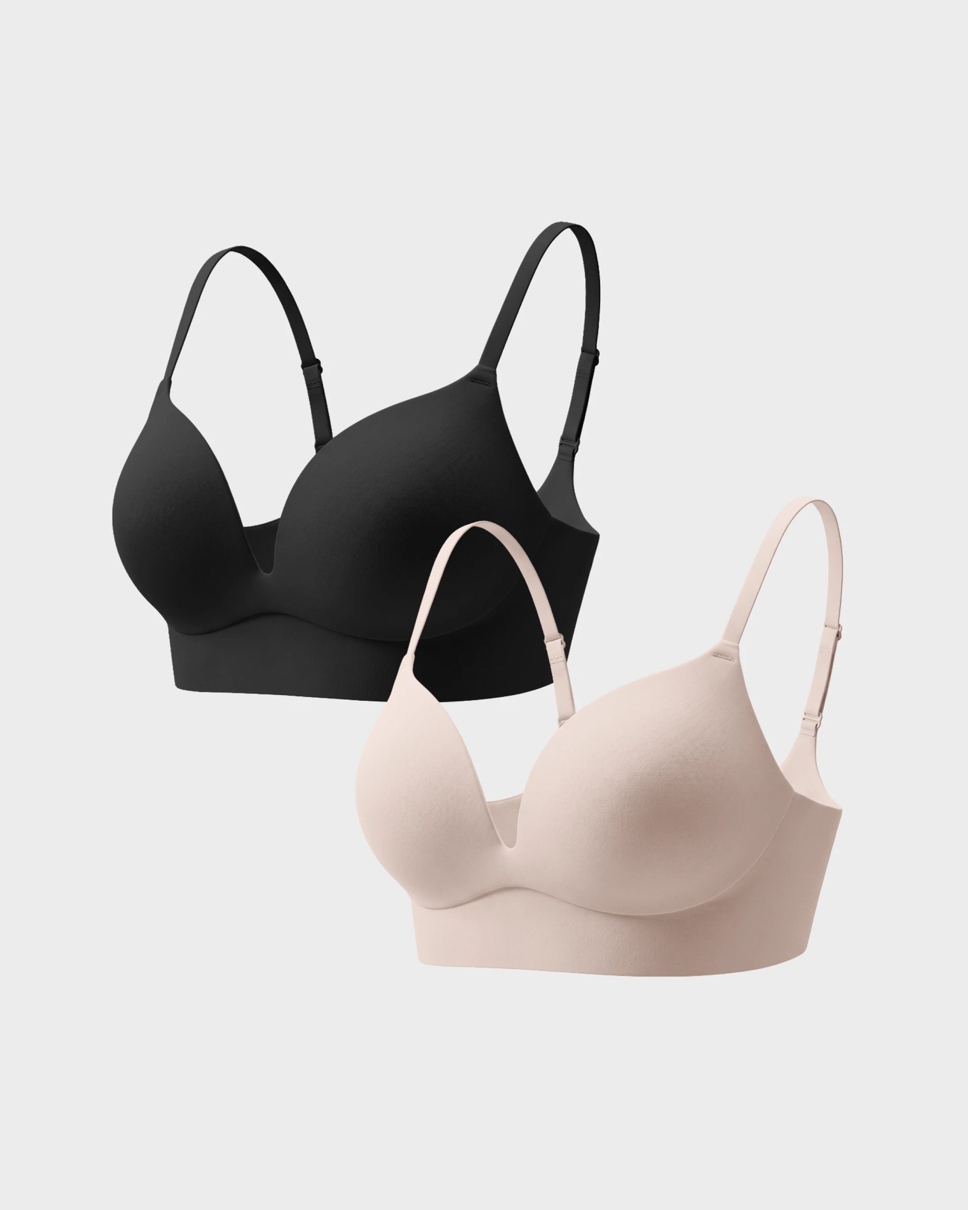 Black and Nude Boob Job Bra Duo