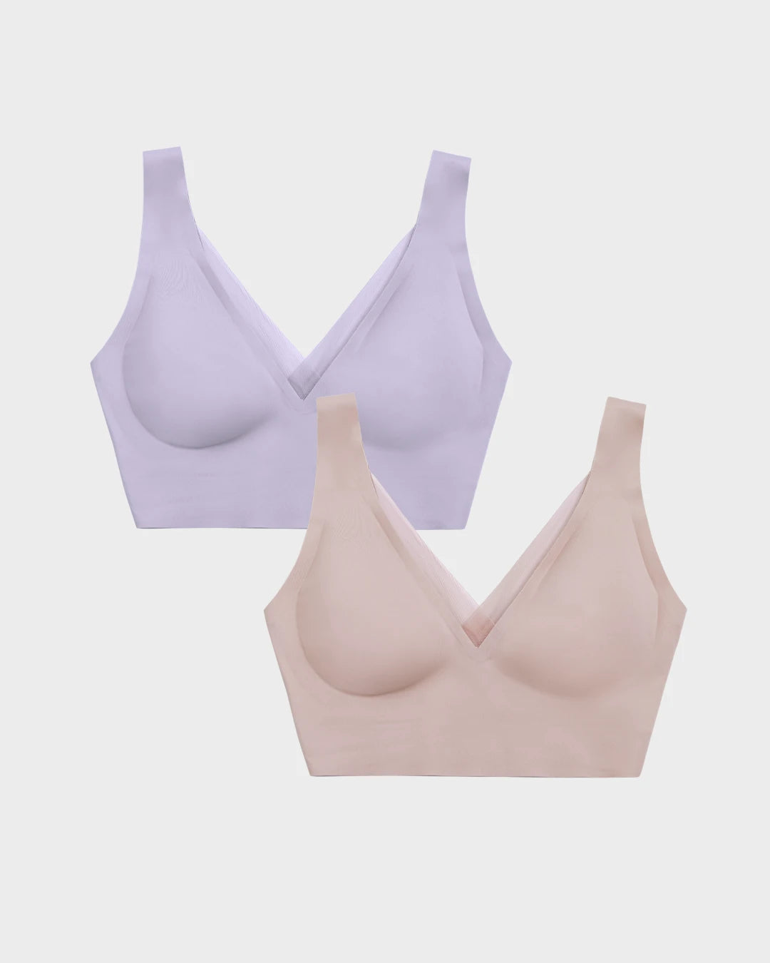 Nude and Pastel Lilac Smoothing Bra Duo