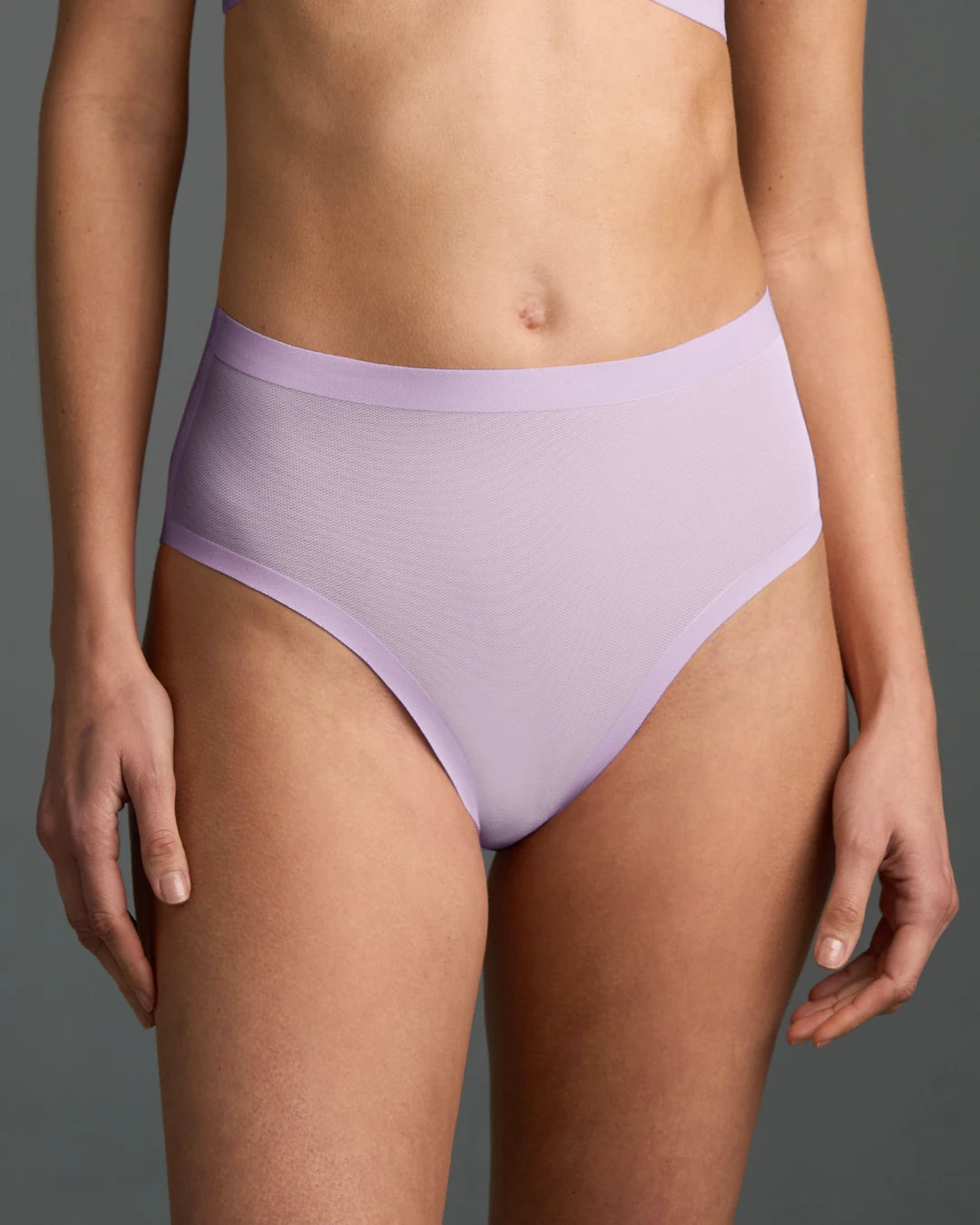 Pastel Lilac Sheer High Cut