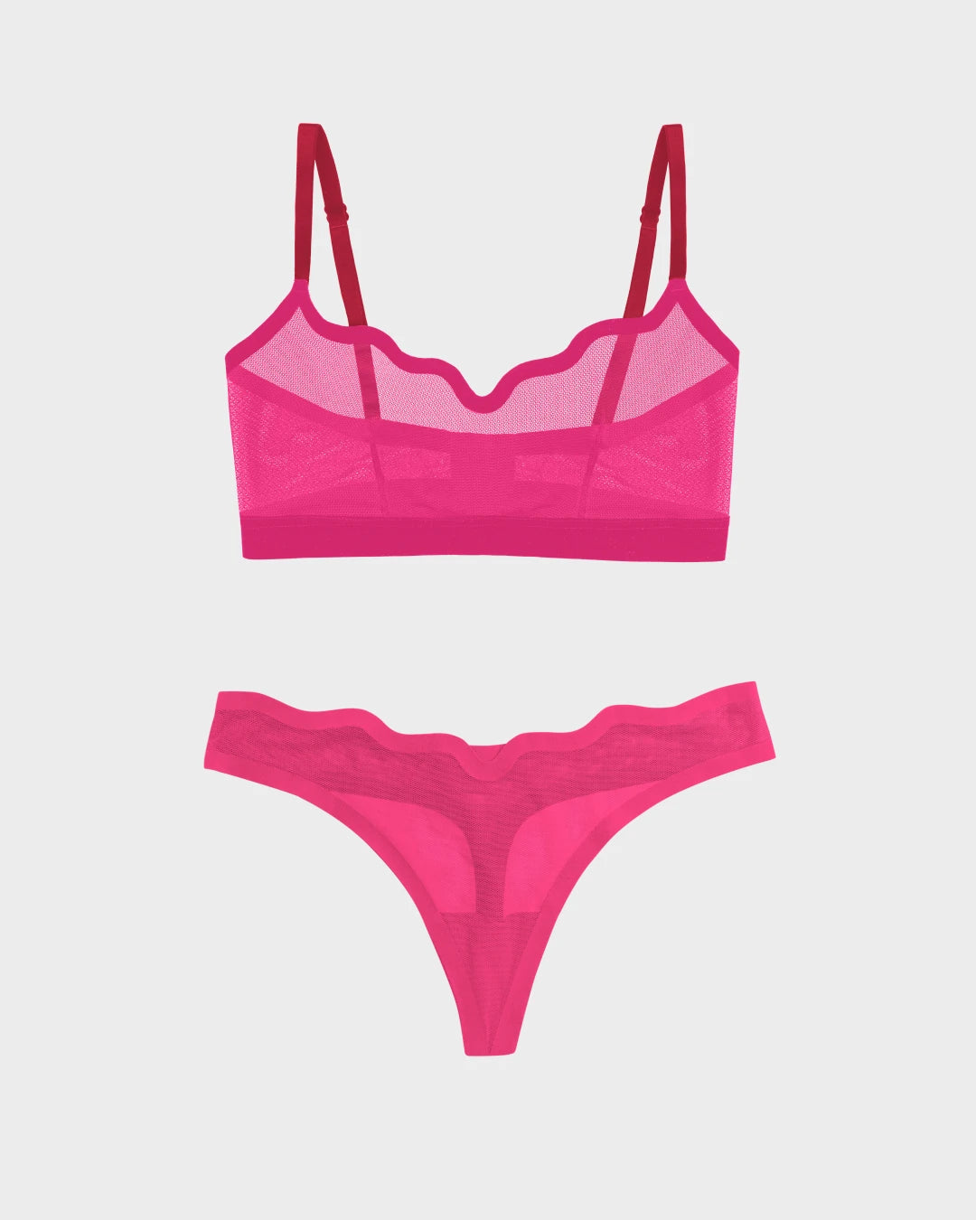Lucy Bra Red Velvet and Sheer Thong Red Velvet