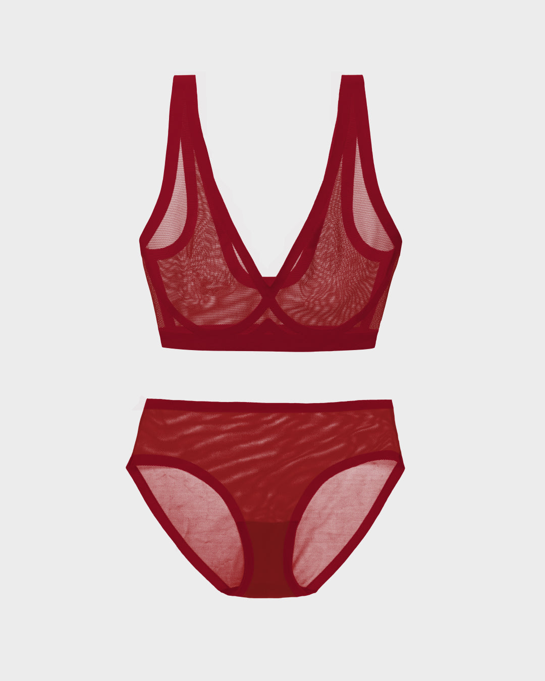 Winery Sheer Bra & Brief Set