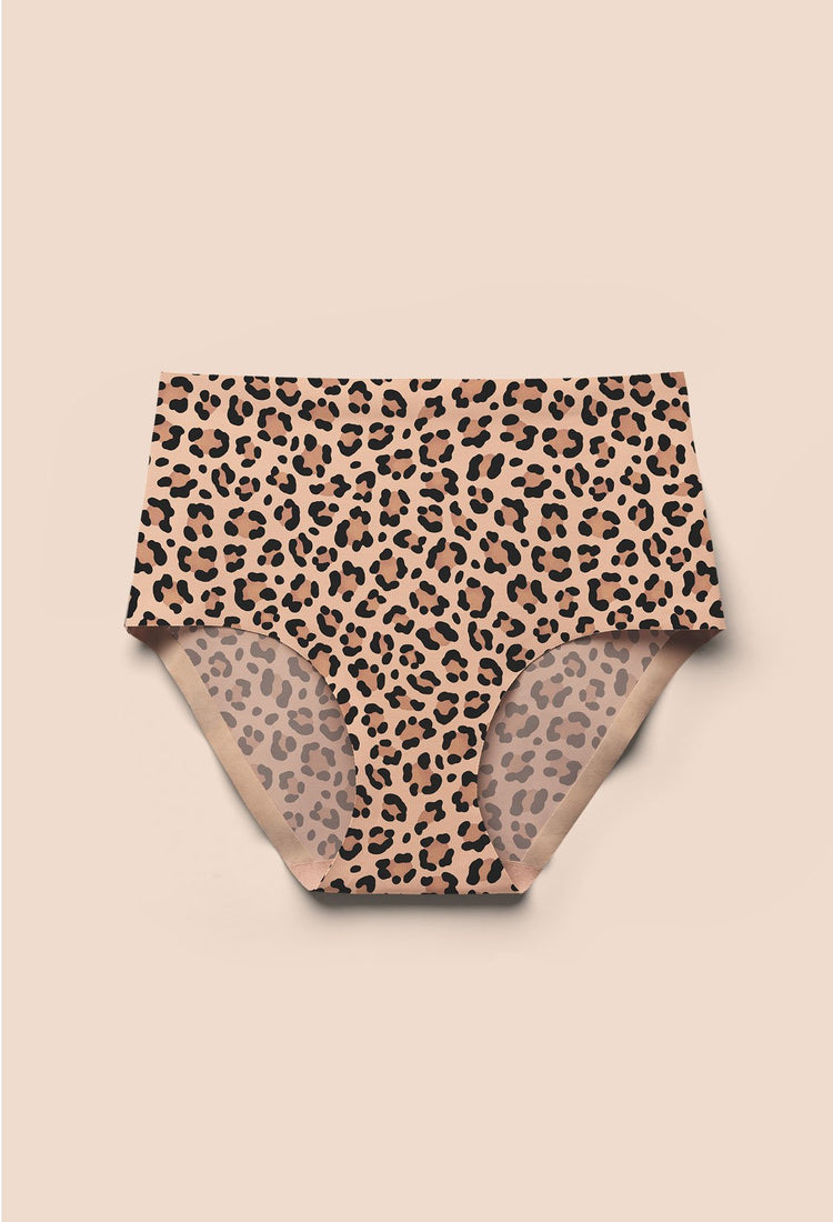 Seamless Leopard High Waisted Underwear for Women