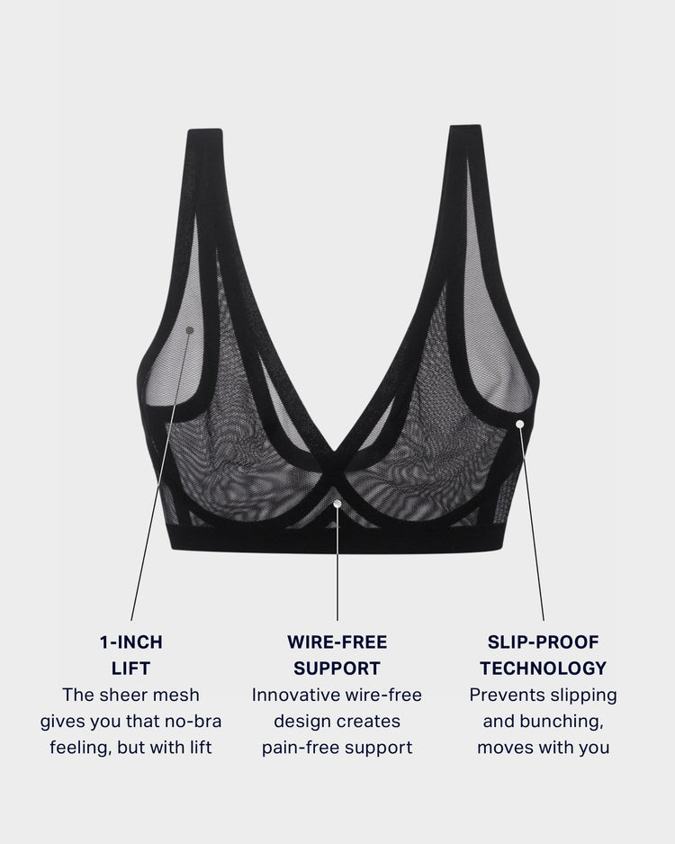 LIVELY The Mesh Trim Bralette, 31 Comfy Bralettes to Wear All Day, Because  Nobody Likes Pokey Wires