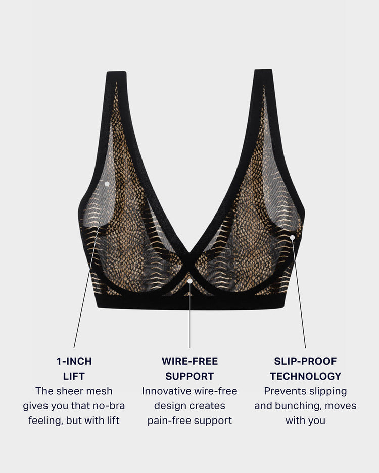 Reptile Stripe Mesh Bralette