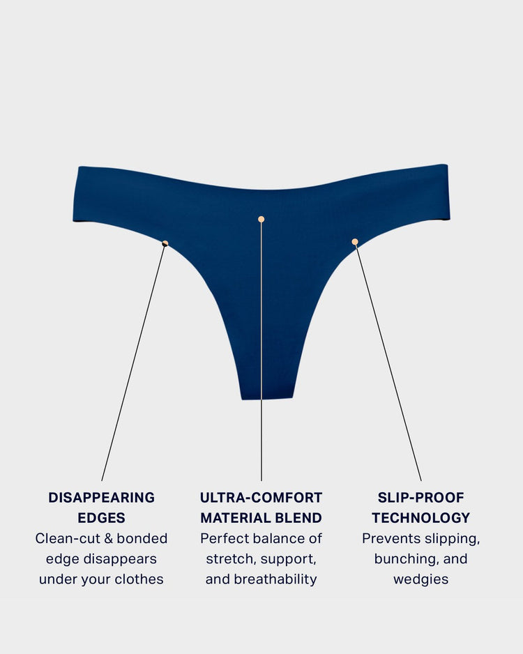 Seamless Castor Grey Thong Underwear for Women