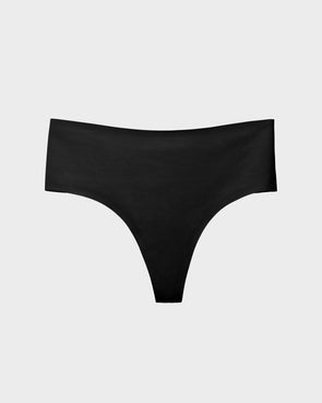  Yunleeb High Waisted Thong No Show Underwear for Women,Seamless  High Rise Panties 4 Pack Black S : Clothing, Shoes & Jewelry