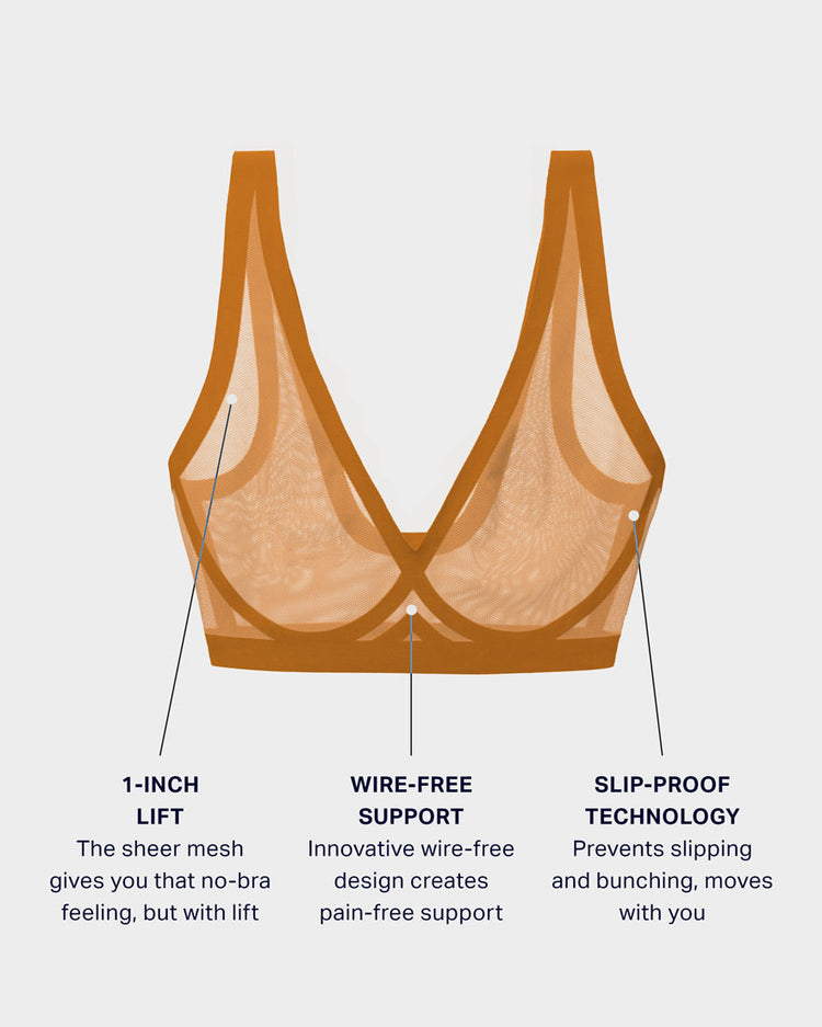 EBY Seamless Sheer Bralette in Cathay Spice Size XLDD $50 - $40