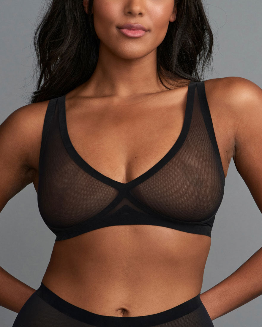 Coral Pink Mesh Bralette