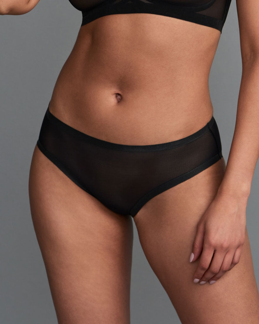 Coral Pink Mesh Brief