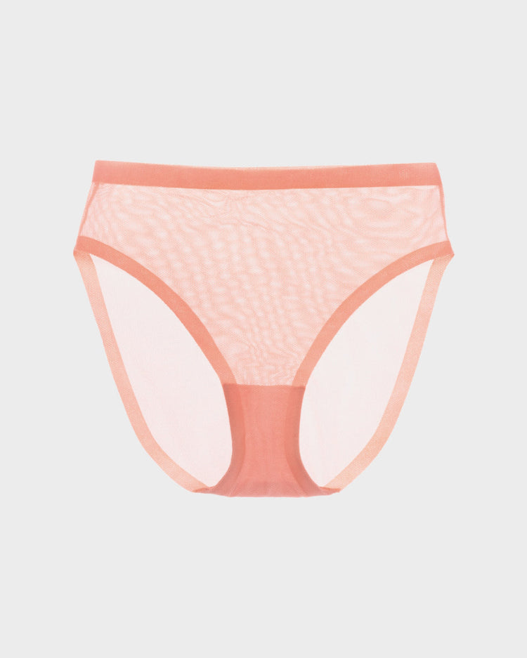 Coral Pink Mesh Highwaisted For Women // Seamless Underwear // EBY™