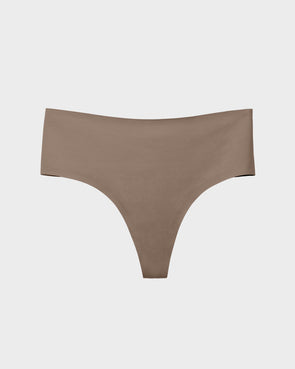 Yunleeb High Waisted Thong No Show Underwear for Women,Seamless High R
