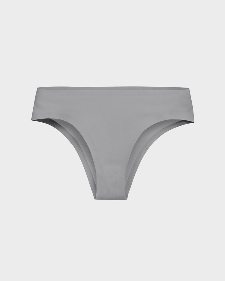 Ultra Comfort Gray Cotton Seamless Slim Fit Panties for Women