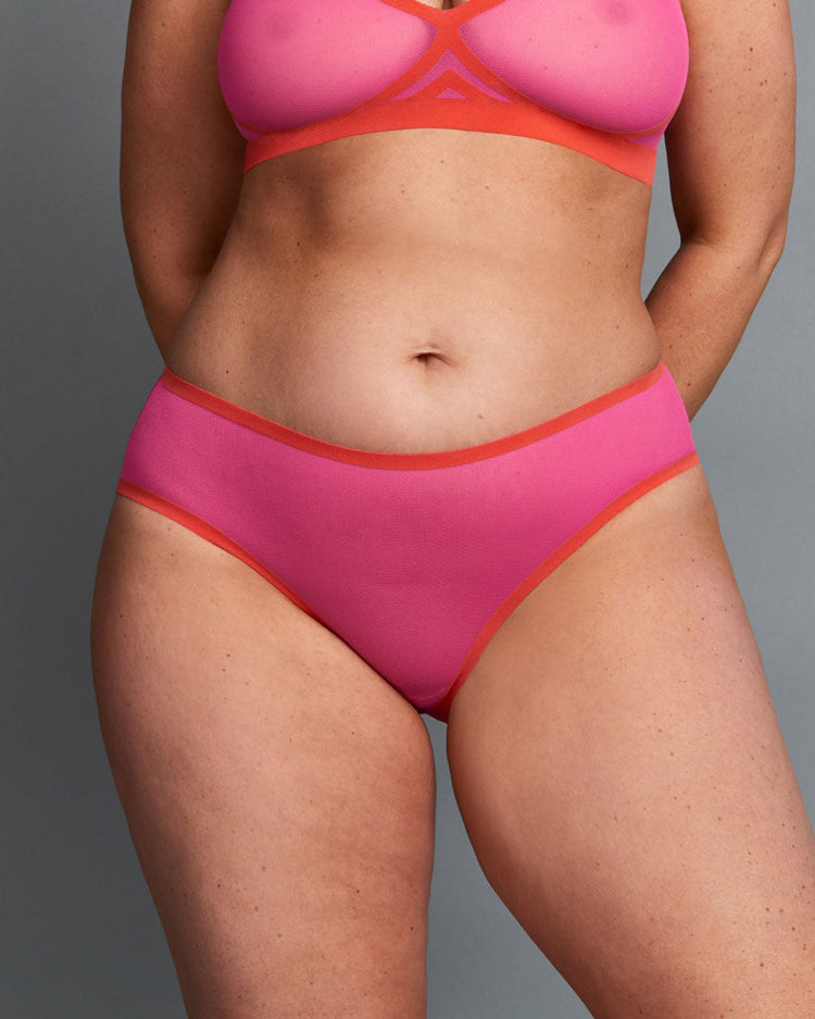 Hyper Pink Mesh Brief