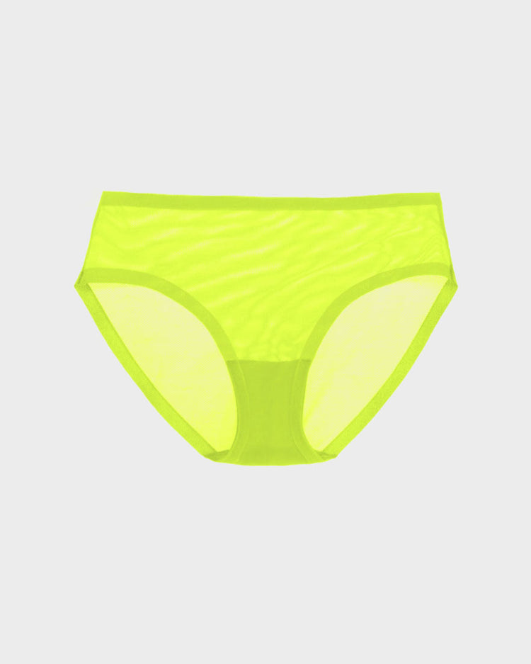 Lime Punch Mesh Brief Panties For Women // Seamless Underwear // EBY™
