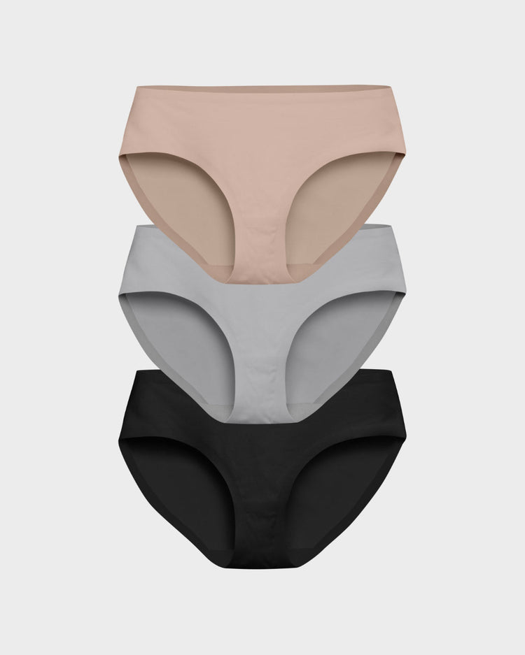 Seamless 3 panty pack in neutrals